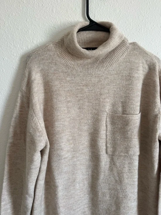 Lulu's Cream Funnel Neck Sweater Dress - Picture 4 of 6